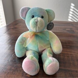 Teddy Bear  Princess Soft Toy Stuffed Plush Pastel Tie-Dye 12" Dated 2000